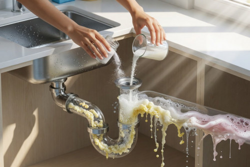 Cristaux de soude canalisation : la méthode de plombier qui marche vraiment pour déboucher sans tout flinguer